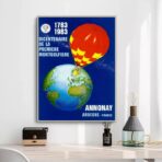 poster vintage in mongolfiera