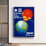 poster vintage in mongolfiera