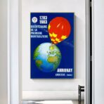 poster vintage in mongolfiera