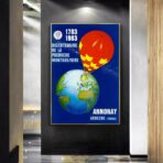 poster vintage in mongolfiera