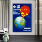 poster vintage in mongolfiera