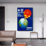 poster vintage in mongolfiera