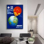 poster vintage in mongolfiera