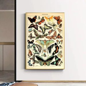 poster vintage con farfalle