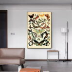 poster vintage con farfalle