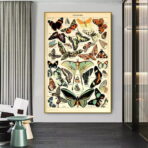 poster vintage con farfalle