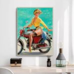 poster di motocicletta pin up
