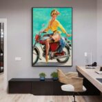 poster di motocicletta pin up
