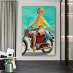 poster di motocicletta pin up
