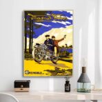 poster pubblicitario di moto depoca