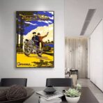 poster pubblicitario di moto depoca