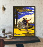 poster pubblicitario di moto depoca