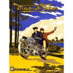 poster pubblicitario di moto depoca