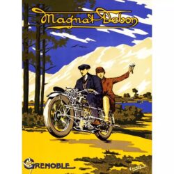 poster pubblicitario di moto depoca