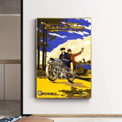 poster pubblicitario di moto depoca