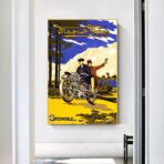 poster pubblicitario di moto depoca