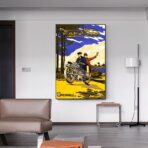 poster pubblicitario di moto depoca