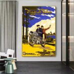 poster pubblicitario di moto depoca