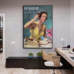 manifesto pubblicitario vintage donna