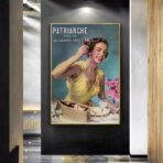 manifesto pubblicitario vintage donna
