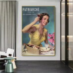 manifesto pubblicitario vintage donna
