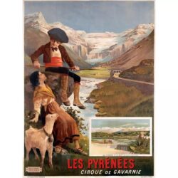 poster vintage dei pirenei 1