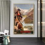 poster vintage dei pirenei 1