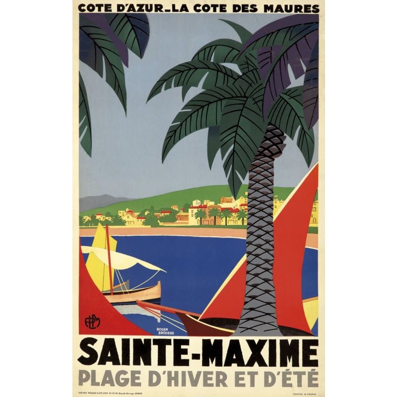poster retro saint maxime poster retro saint maxime