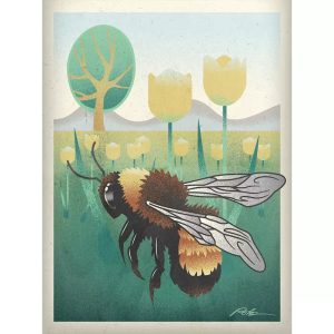 poster vintage con api