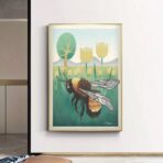 poster vintage con api