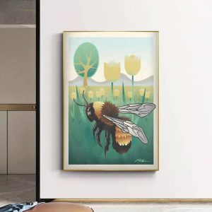 poster vintage con api
