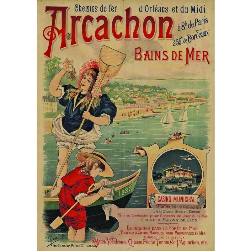 poster vintage arcachon poster vintage arcachon
