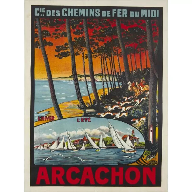 poster vintage bassin darcachon poster vintage bassin darcachon