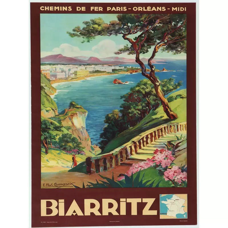 poster vintage biarritz poster vintage biarritz