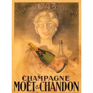 poster di champagne vintage