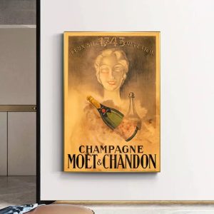 poster di champagne vintage