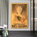 poster di champagne vintage