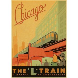 poster vintage di chicago