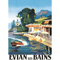 poster vintage evian les bains
