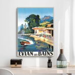 poster vintage evian les bains