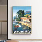 poster vintage evian les bains