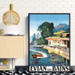 poster vintage evian les bains