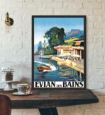 poster vintage evian les bains