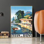 poster vintage evian les bains