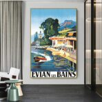 poster vintage evian les bains