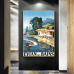 poster vintage evian les bains