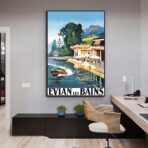 poster vintage evian les bains