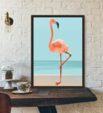 poster di fenicotteri vintage