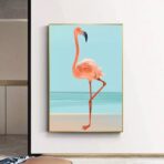 poster di fenicotteri vintage