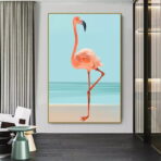 poster di fenicotteri vintage